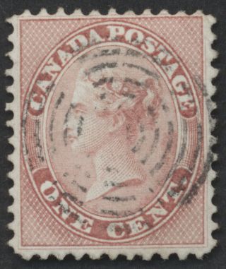 Canada 14 1c Victoria,  Perf 12,  Rose Red Shade,  Almost Vf