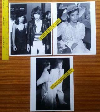 Rolling Stones Mick Jagger & Bianca Jagger 3 Old Photos 10 " X 8 " C.  1970 