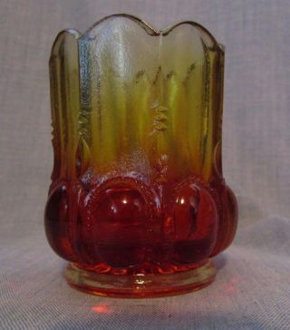 Degenhart Glass Beaded Oval Toothpick Holder (amberina)