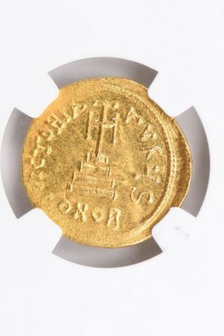 Byzantine Empire,  Constans II AV Solidus AD 641 - 668 NGC MS Witter Coin 3
