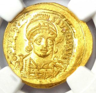 Byzantine Anastasius I Av Solidus Gold Coin 491 - 518 Ad - Ngc Choice Ms (ch Unc)
