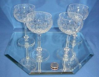 4 Vintage Schott Zwiesel Echt Bleikristall Lead Crystal Wine / Cordial Goblets