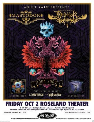 Mastodon / Dethklok 2009 Portland Concert Tour Poster - Adult Swim