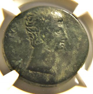 Sestertius Augustus (octavian) Victory Over Mark Antony & Cleopatra Vii - Ngc F