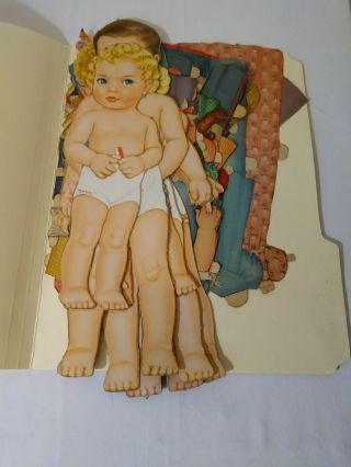 Set Of 7 Vintage 1940s Cutout Cardboard Children Paperdolls With Several Outfits