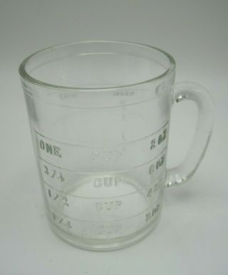 Vintage Hazel Atlas 1 Cup Measuring Cup Clear Glass