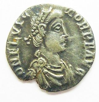 387 - 388 A.  D.  Rare Roman Silver Siliqua Of Flavius Victor Son Of Magnus Maximus