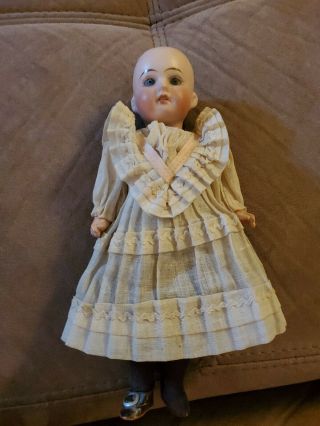 Antique Small German Bisque Head Doll 8 " I 11/0 Germany