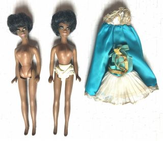Vintage Topper Dawn Doll African American Set Of 2 1970s