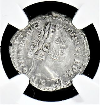 Roman Empire Silver Denarius Of Antoninus Pius,  138 - 161 Ad,  Ngc Grade Xf