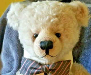 Mary Pugmire " Peter " Mohair Bear Hand Made Fully Jointed With Collar & Tie Ooak