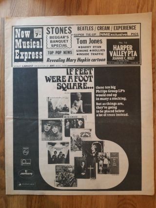 Nme Newspaper December 14th 1968 Rolling Stones Beggars Banquet Special
