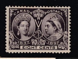 Canada Sg 130 Scott 56 F/vf Mh 1897 8¢ Slate - Violet Diamond Jubilee Scv $120