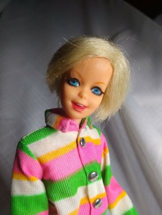 Vintage Barbie Tnt Twiggy Doll Mattel Japan Dressed In Mod Hong Kong Outfit