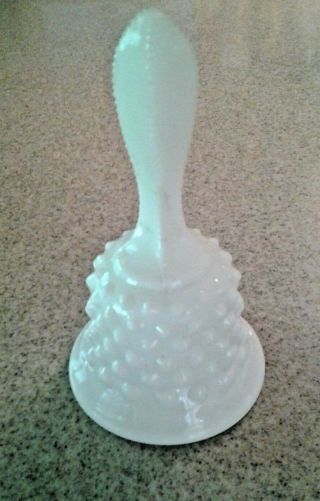 Vintage Fenton White Milk Glass Hobnail Bell