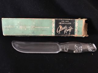 Vintage Crystal - O - Lite Glass Knife Made In U.  S.  A.  - Americana Folk