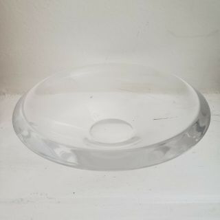 Vintage Orrefors Clear Crystal Art Glass Dish Sweden 7 In