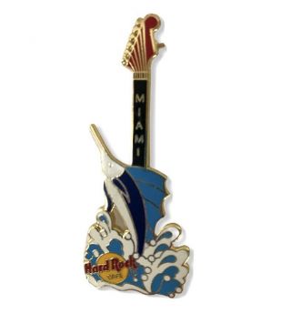 Hard Rock Cafe Miami Marlin Sailfish Guitar Pin Florida
