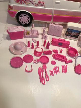 Vintage 1995 Mattel Barbie Picnic Mini Van With Accessories Almost Complete 2