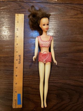 Vintage Rare Brunette Francie Barbie Doll Mattel Inc 1965 Swim Suit