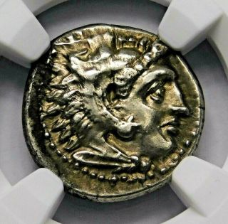 Ngc Au 5/5 - 4/5 Alexander The Great.  Stunning Lifetime Drachm.  Greek Silver Coin.