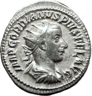 Gordian Iii 239ad Rome Authentic Ancient Silver Roman Coin Roma I59118