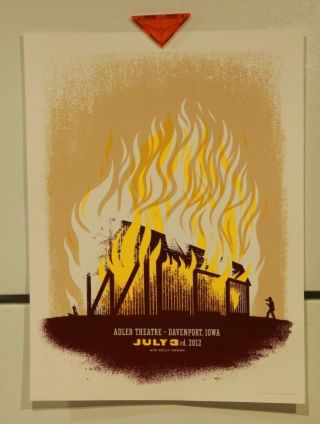 Orig/2012 Wilco Concert Poster Screenprint Jeff Tweedy Davenport Iowa Silkscreen