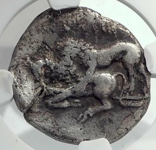 Tarsos Cilicia Authentic Ancient 331bc Silver Stater Greek Coin Lion Ngc I77244