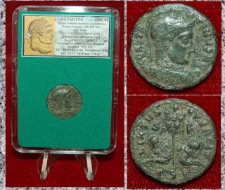 Ancient Roman Empire Coin Of Constantine The Great Two Captives Seated