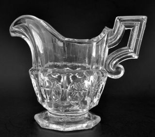 Antique Star & Punty Pattern Flint Glass Creamer - 1850 