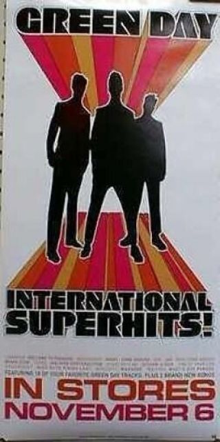 Green Day 2001 International Superhits Pre Promo Poster Flawless Old Stock