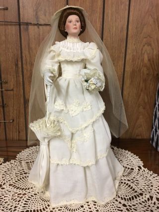 18 " Ashton Drake " Flora " The 1900s Bride Doll All By: Ellen H.  Williams