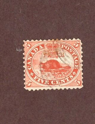 Canada,  Scott 15,  5c Beaver Vermillion,  1859 - 64,