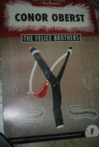 2013 Conor Oberst,  The Felice Brothers Concert Poster,  San Francisco,  13x19