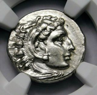 Ngc Ch Au 5/5 - 4/5 Alexander The Great Stunning Lifetime Drachm Greek Silver Coin