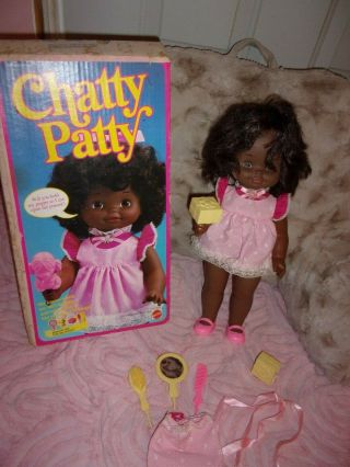 Black Aa Chatty Patty Doll W/ Orig Outfit,  Toys & Box Mattel 7024
