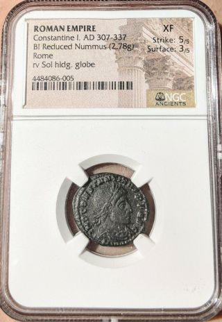 Constantine The Great,  Ancient Roman Coin,  Ngc (xf) (strike 5/5)