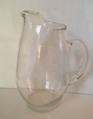Vintage Water,  Tea,  Pitcher Clear Glass - Large 10.  5 " X 6 "