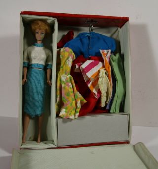Vintage Barbie Doll With Carrying Case And Clothes