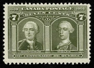 Canada Stamp Scott 100 7c Generals Montcalm And Wolfe Lh Og