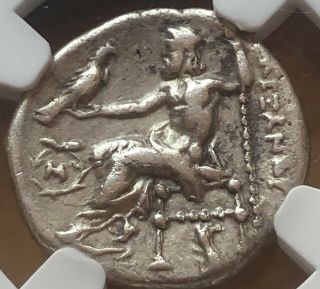 Alexander the Great III AR Silver Drachm Coin Early Posthumous Issue CHOICE VF 2