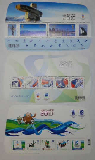 Canada 2010 Vancouver Olympic Limited Edition Souvenir Pack Stamp Sheet