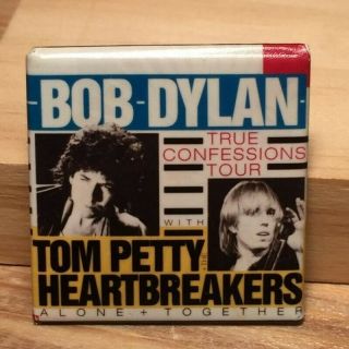 Bob Dylan / Tom Petty 1986 True Confessions Tour Alone,  Together Pin