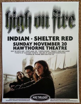High On Fire 2011 Gig Poster Portland Oregon Concert
