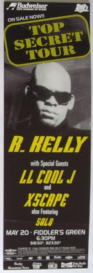 R.  Kelly / Ll Cool J 1996 Denver Concert Tour Poster