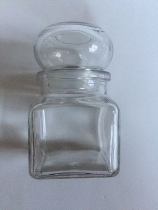 Vintage Small Square Apothecary Jar Canister With Sealable Lid 2x 3.  5”