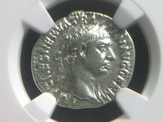 Silver Denarius Of Roman Emperor Trajan,  Felicitas Reverse Ngc Xf 7080