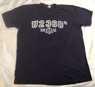 U2 360 Degree Logo 2011 Tour Navy Blue Xl T - Shirt Concert Dates