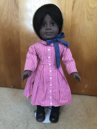 American Girl Doll Addy Meet Outfit Dress Shoes Socks Pantaloons Bonnet 18”