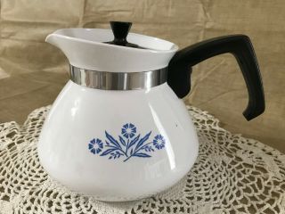 Vintage Corning Ware " Cornflower " 6 Cup Coffee Tea Kettle Beverage Server